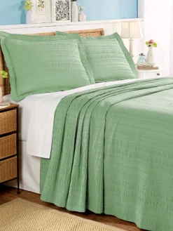 Solid Seersucker Bedspread or Pillow Sham