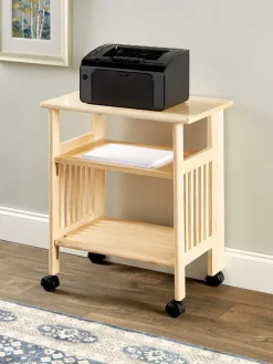 Solid Wood Folding Printer/Media Stand