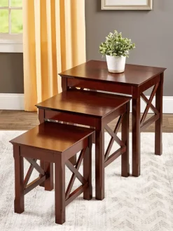 Solid Wood Nesting Side Table, Set of 3