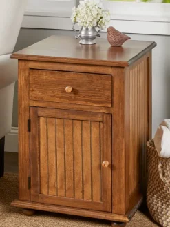 Solid Wood Side Table With Drawer