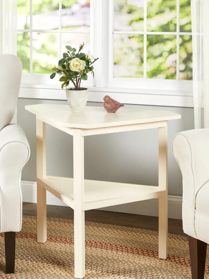 Solid Wood Single Tier Corner Table