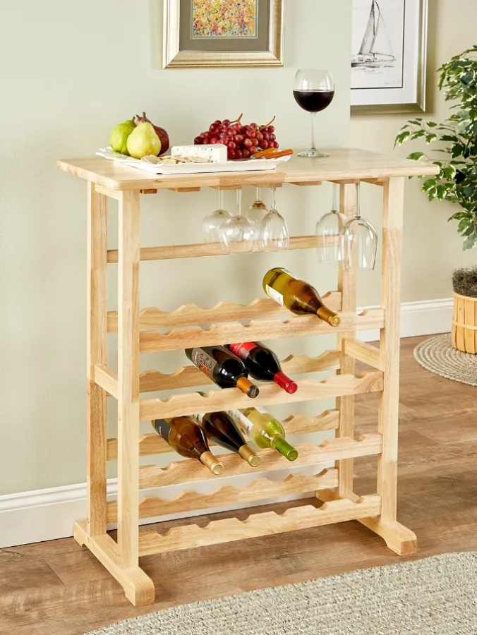 Solid Wood Wine Storage Rack