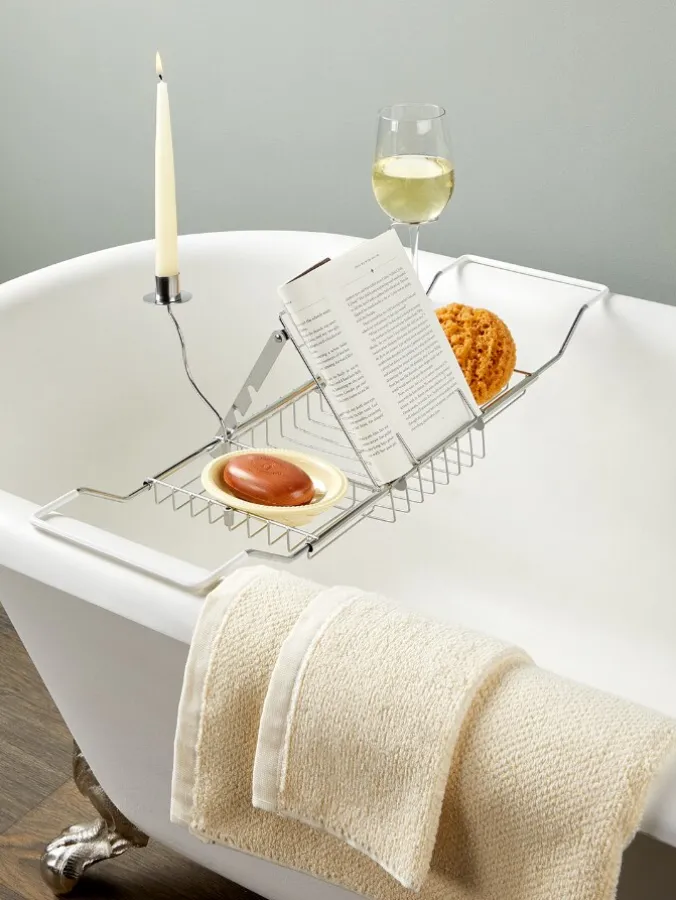 Spa Day Stainless Steel Bathtub Caddy