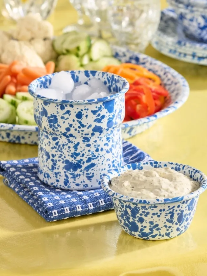 Splatterware Enamelware Dip Chiller, 2-Piece Set