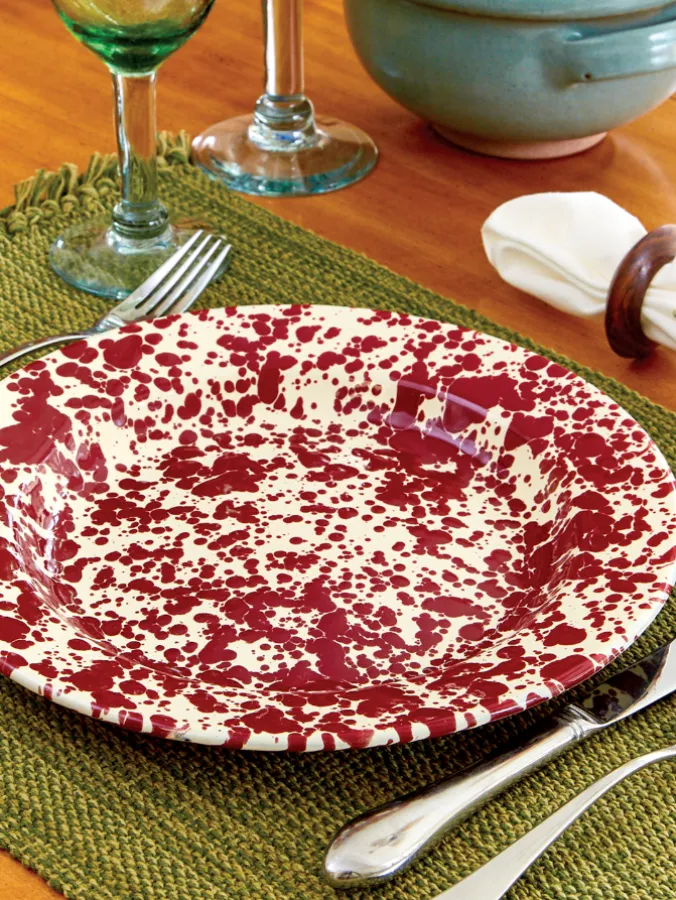 Splatterware Enamelware 10 Inch Dinner Plate