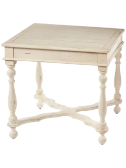 Square Wood End Table With Carved Legs