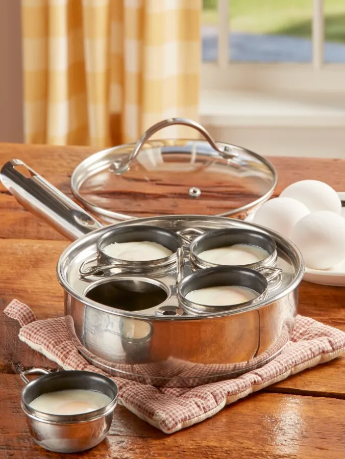 Stainless Steel Egg Poacher Pan, In 2 Sizes