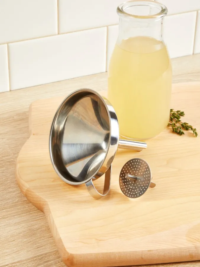 Stainless Steel 4 Inch Funnel With Strainer