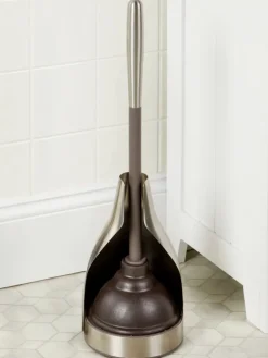 Stainless Steel Toilet Plunger and Caddy