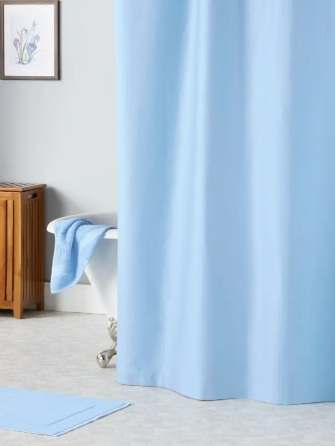 Stay-Dry Water-Repellent Cotton Shower Curtain