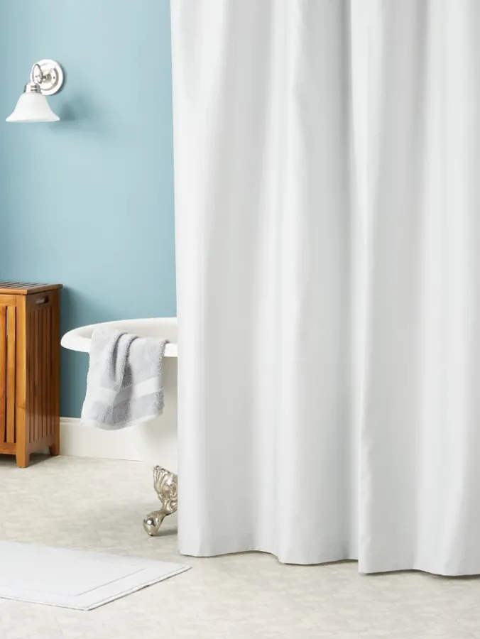 Stay-Dry Water-Repellent Cotton Shower Curtain