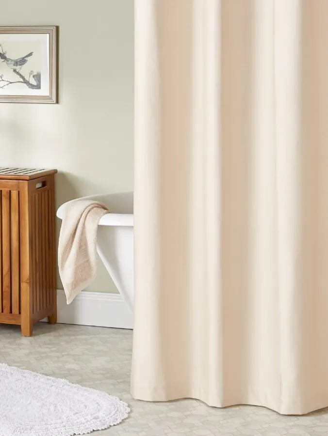 Stay-Dry Water-Repellent Cotton Shower Curtain