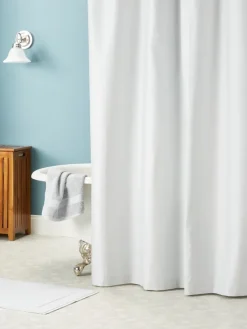 Stay-Dry Water-Repellent Cotton Shower Curtain