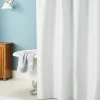 Stay-Dry Water-Repellent Light Grey Cotton Shower Curtain