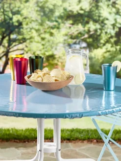Stay-Put Oblong Elasticized Oilcloth Tablecloth