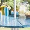 Stay-Put Oblong Elasticized Oilcloth Umbrella Tablecloth