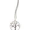 Sterling Silver Bird-on-a-Branch Pendant Necklace