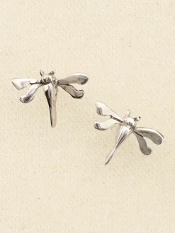 Sterling Silver Dragonfly Stud Earrings