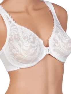 Stretch-Lace Front-Closure Underwire Bra