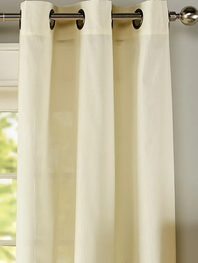 Striped Semi-Sheer Grommet Top Curtains