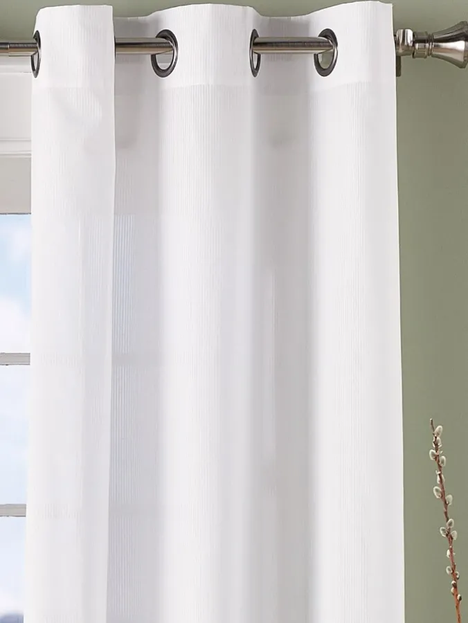 Striped Semi-Sheer Grommet Top Curtains