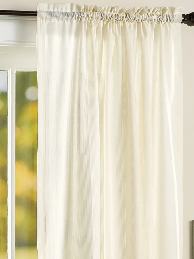 Striped Semi-Sheer Rod Pocket Curtains by Country Curtains®