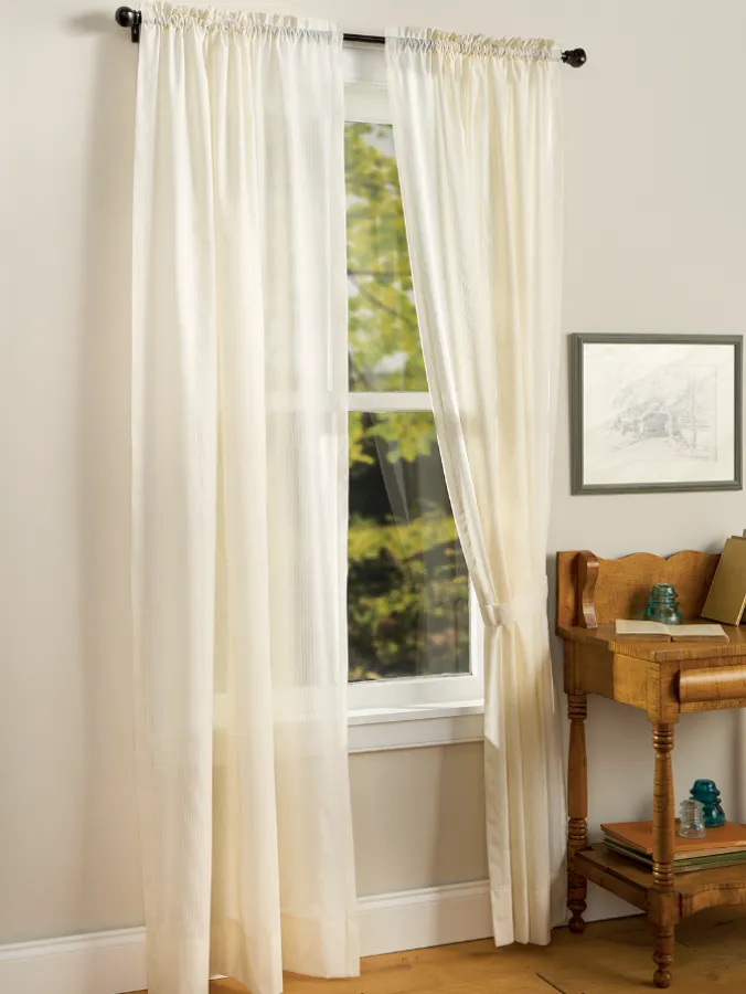 Striped Semi-Sheer Rod Pocket Curtains by Country Curtains®
