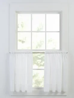 Striped Semi-Sheer Rod Pocket Tiers by Country Curtains®