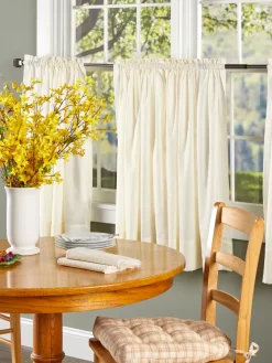 Striped Semi-Sheer Rod Pocket Tiers by Country Curtains®