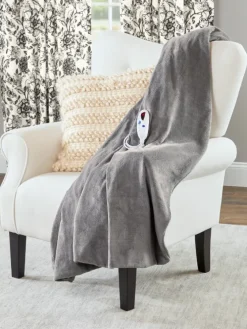 Super-Soft Washable Fleece Electric Throw Blanket