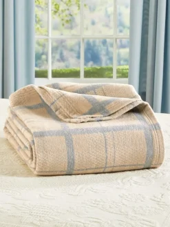 Super-Soft Windowpane Plaid Blanket or Throw