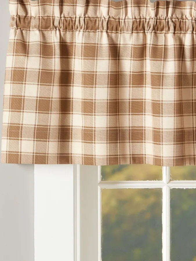 Sutton Check Rod Pocket Tailored Valance