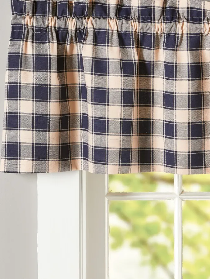 Sutton Check Rod Pocket Tailored Valance