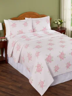 Sweetheart Rose Cotton Coverlet or Pillow Sham