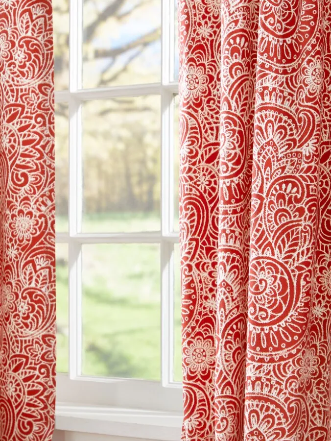 Swirling Paisleys Rod Pocket Curtains