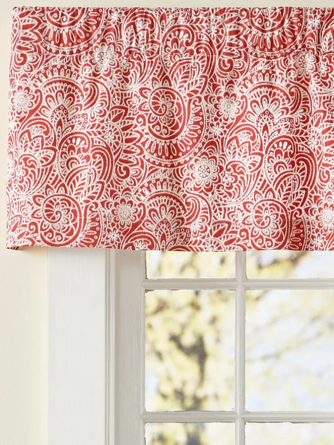 Swirling Paisleys Rod Pocket Tailored Valance