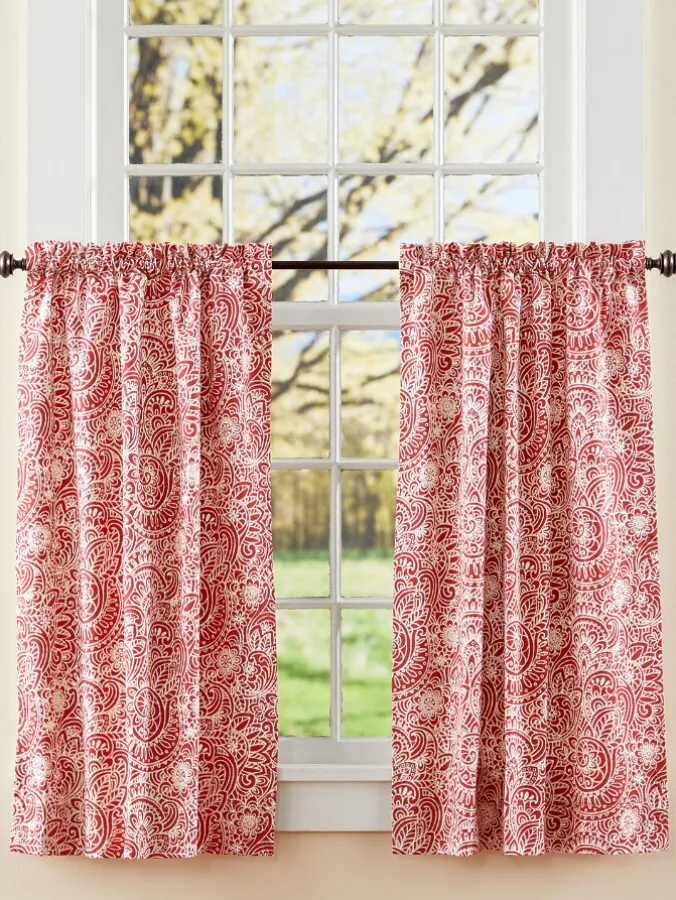 Swirling Paisleys Rod Pocket Tiers