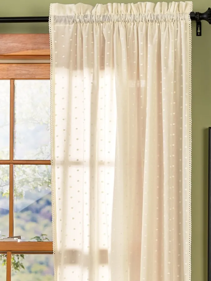 Swiss Dot Semi-Sheer Rod Pocket Curtains by Country Curtains®