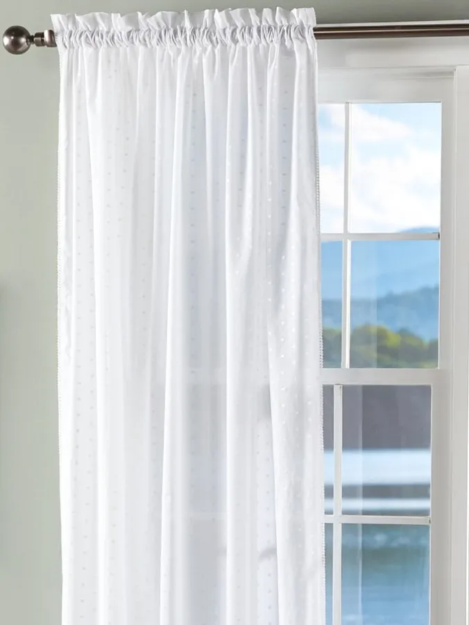 Swiss Dot Semi-Sheer Rod Pocket Curtains by Country Curtains®