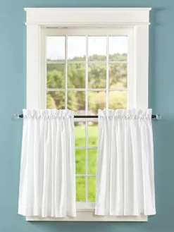 Swiss Dot Semi-Sheer Rod Pocket Tiers by Country Curtains®