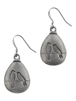 Take a Pause Pewter Drop Earrings