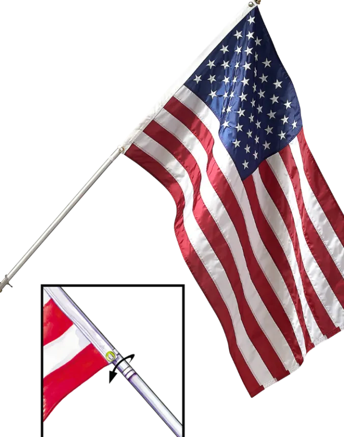 Tangle-Free Spinning Flagpole