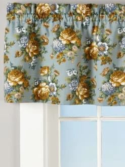 Tapestry Rose Rod Pocket Tailored Valance