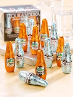 Tequila and Vodka Filled Chocolate Bottles