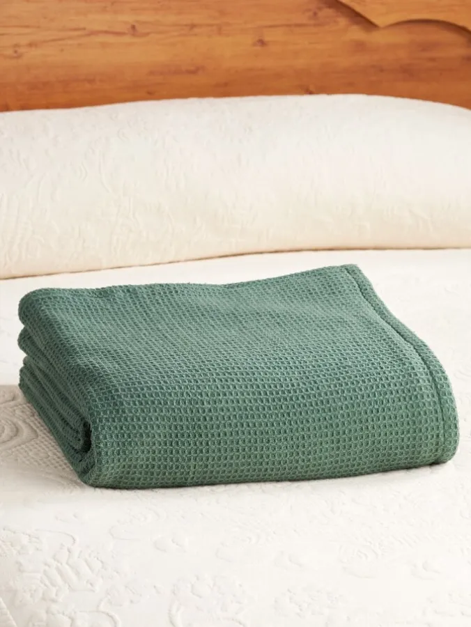Textured Woven Cotton Blanket or Throw