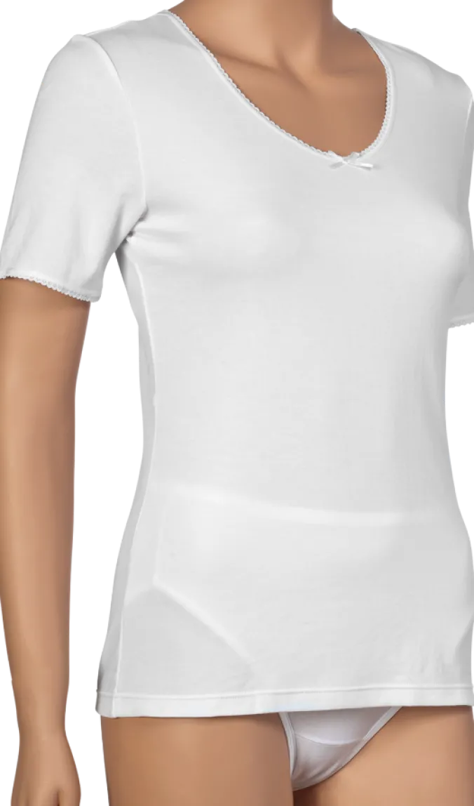 Thinskins Short Sleeve V Neck Top