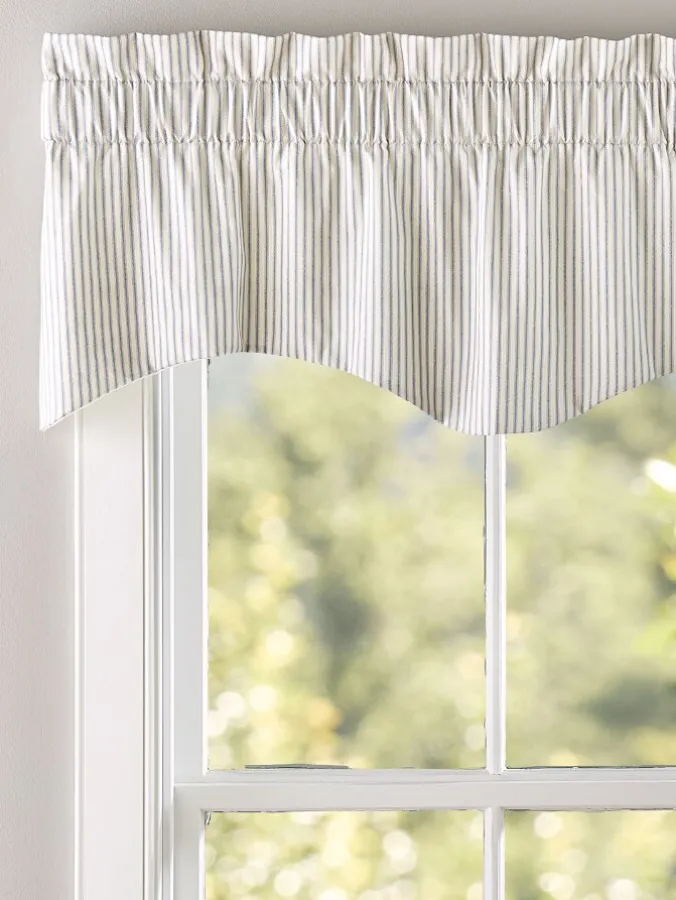 Ticking Stripe Lined Rod Pocket M-Shaped Valance by Country Curtains®