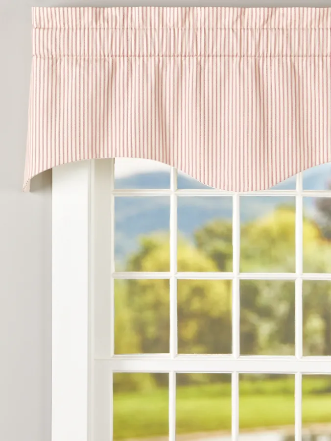 Ticking Stripe Lined Rod Pocket M-Shaped Valance by Country Curtains®