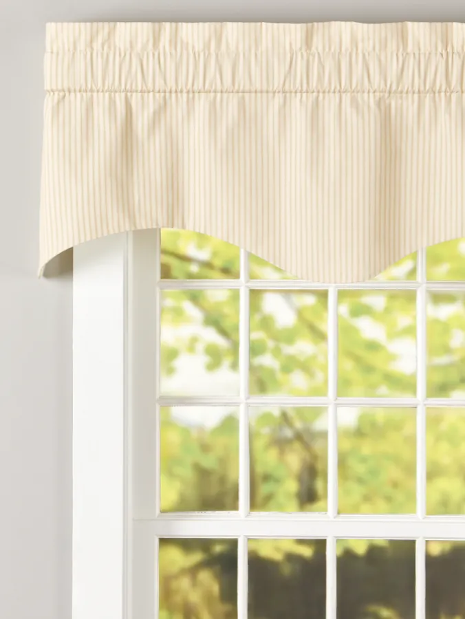 Ticking Stripe Lined Rod Pocket M-Shaped Valance by Country Curtains®