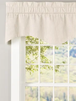 Ticking Stripe Lined Rod Pocket M-Shaped Valance by Country Curtains®